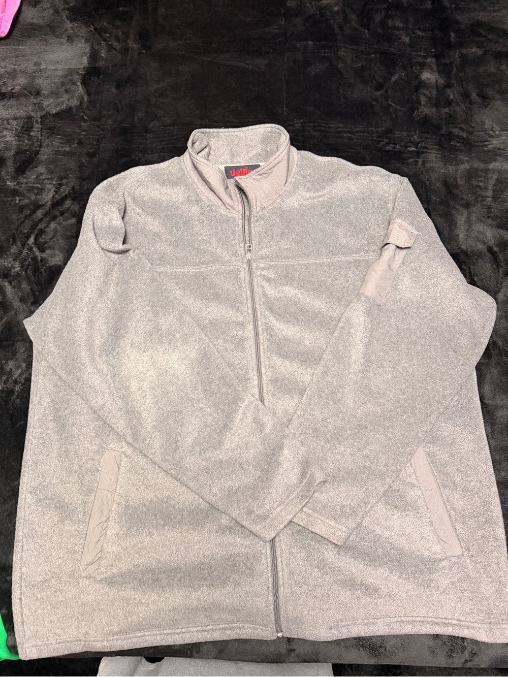 Men's Light Heather Gray Zip-Up Fleece Jacket